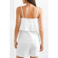 Weiß Layered Cotton Spaghetti Strap Sommer Top Herstellung Großhandel Mode Frauen Bekleidung (TA0091T)